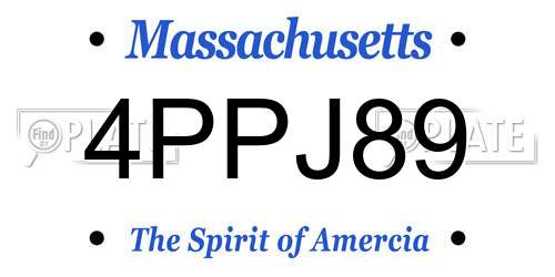 4PPJ89 Massachusetts License Plate
