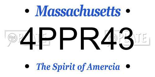 4PPR43 Massachusetts License Plate