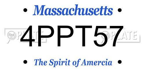 4PPT57 Massachusetts License Plate