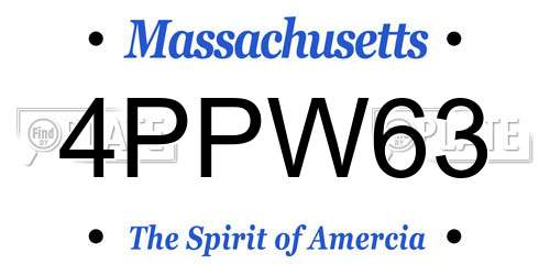 4PPW63 Massachusetts License Plate