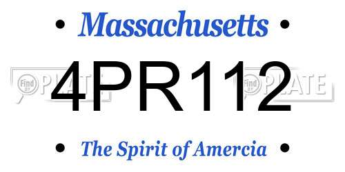 4PR112 Massachusetts License Plate