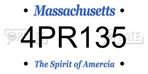 4PR135 Massachusetts License Plate