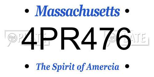 4PR476 Massachusetts License Plate