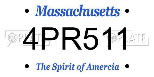 4PR511 Massachusetts License Plate
