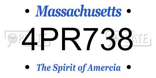 4PR738 Massachusetts License Plate
