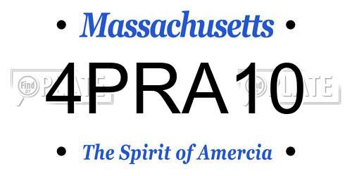 4PRA10 Massachusetts License Plate