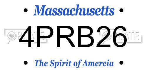 4PRB26 Massachusetts License Plate