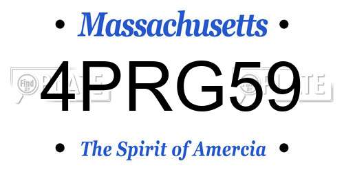 4PRG59 Massachusetts License Plate