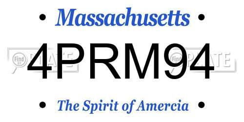 4PRM94 Massachusetts License Plate