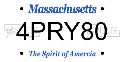 4PRY80 Massachusetts License Plate