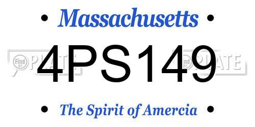 4PS149 Massachusetts License Plate