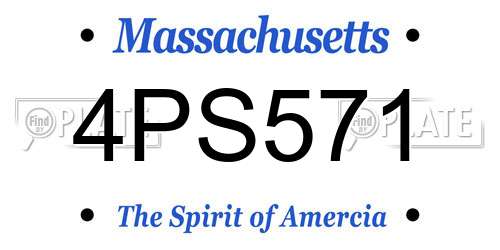 4PS571 Massachusetts License Plate