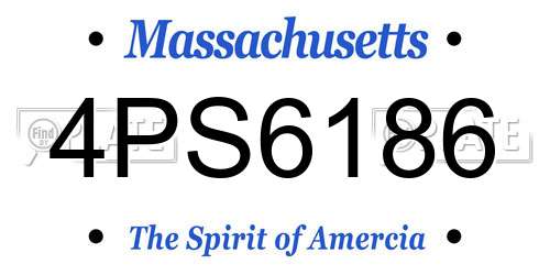 4PS6186 Massachusetts License Plate