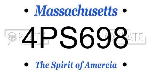 4PS698 Massachusetts License Plate