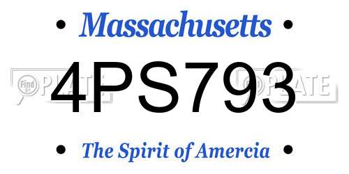 4PS793 Massachusetts License Plate