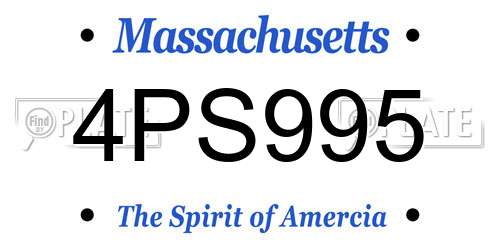 4PS995 Massachusetts License Plate