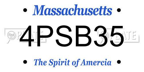 4PSB35 Massachusetts License Plate