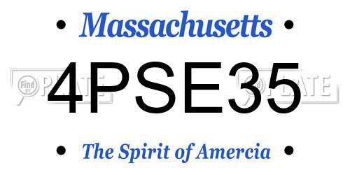 4PSE35 Massachusetts License Plate