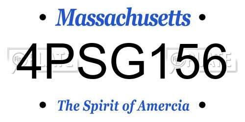 4PSG156 Massachusetts License Plate