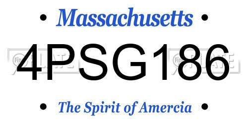 4PSG186 Massachusetts License Plate