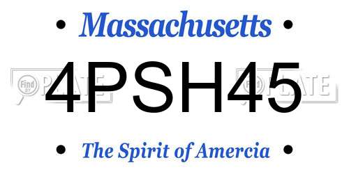4PSH45 Massachusetts License Plate