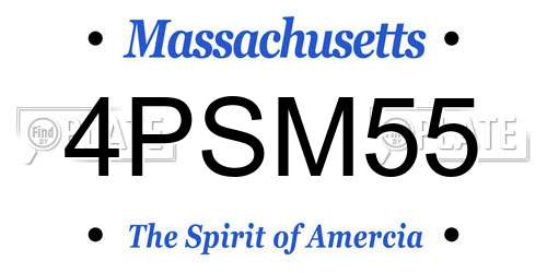 4PSM55 Massachusetts License Plate