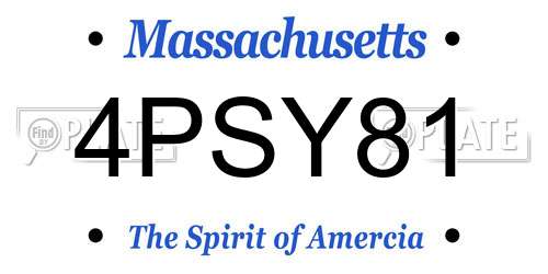4PSY81 Massachusetts License Plate