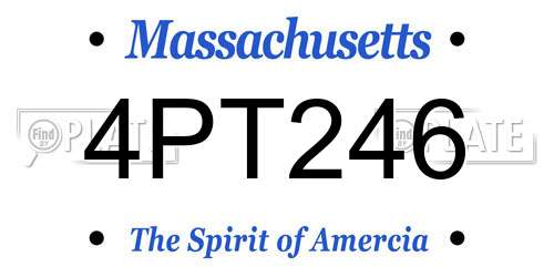 4PT246 Massachusetts License Plate