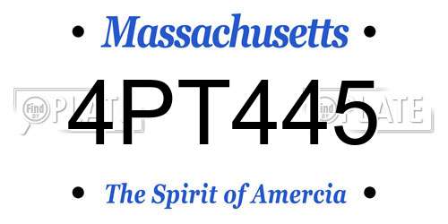4PT445 Massachusetts License Plate