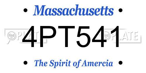 4PT541 Massachusetts License Plate