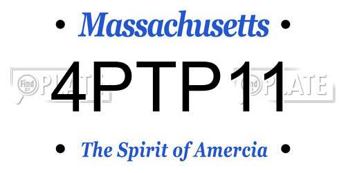 4PTP11 Massachusetts License Plate