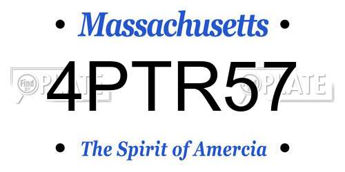 4PTR57 Massachusetts License Plate