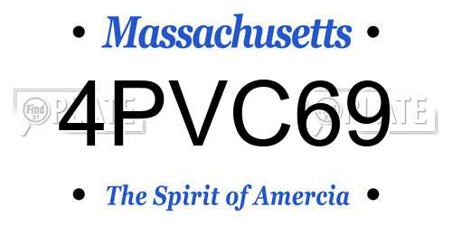 4PVC69 Massachusetts License Plate
