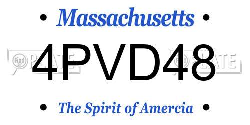 4PVD48 Massachusetts License Plate
