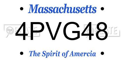 4PVG48 Massachusetts License Plate