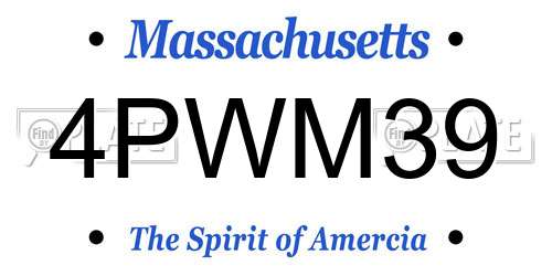 4PWM39 Massachusetts License Plate