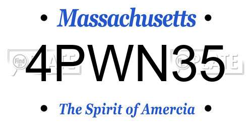 4PWN35 Massachusetts License Plate