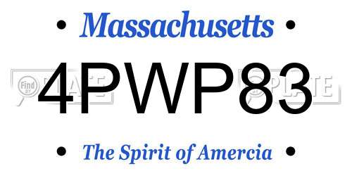 4PWP83 Massachusetts License Plate