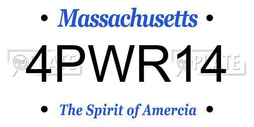4PWR14 Massachusetts License Plate