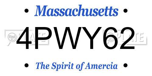 4PWY62 Massachusetts License Plate