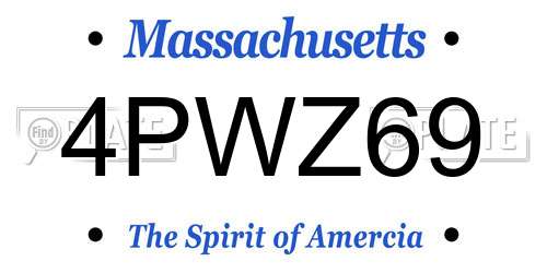 4PWZ69 Massachusetts License Plate