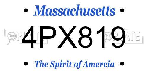 4PX819 Massachusetts License Plate