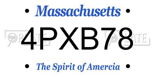 4PXB78 Massachusetts License Plate