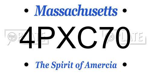 4PXC70 Massachusetts License Plate