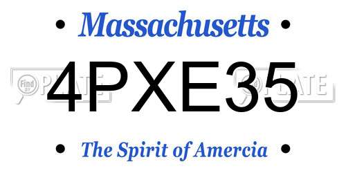 4PXE35 Massachusetts License Plate