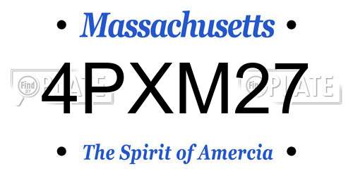 4PXM27 Massachusetts License Plate