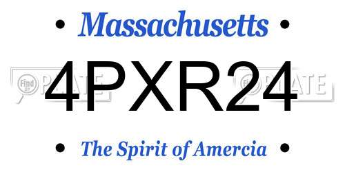 4PXR24 Massachusetts License Plate