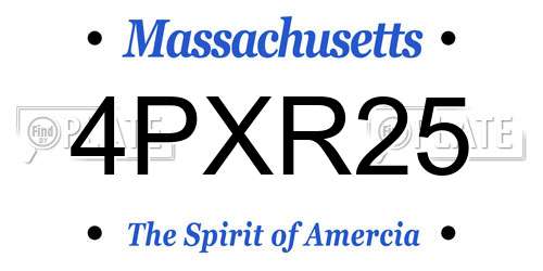 4PXR25 Massachusetts License Plate