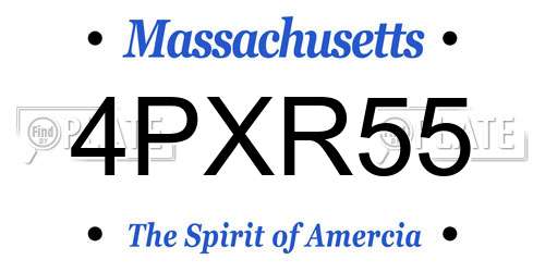 4PXR55 Massachusetts License Plate