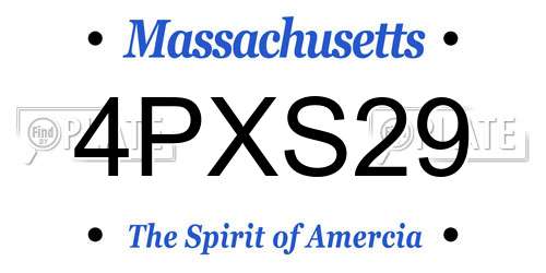 4PXS29 Massachusetts License Plate